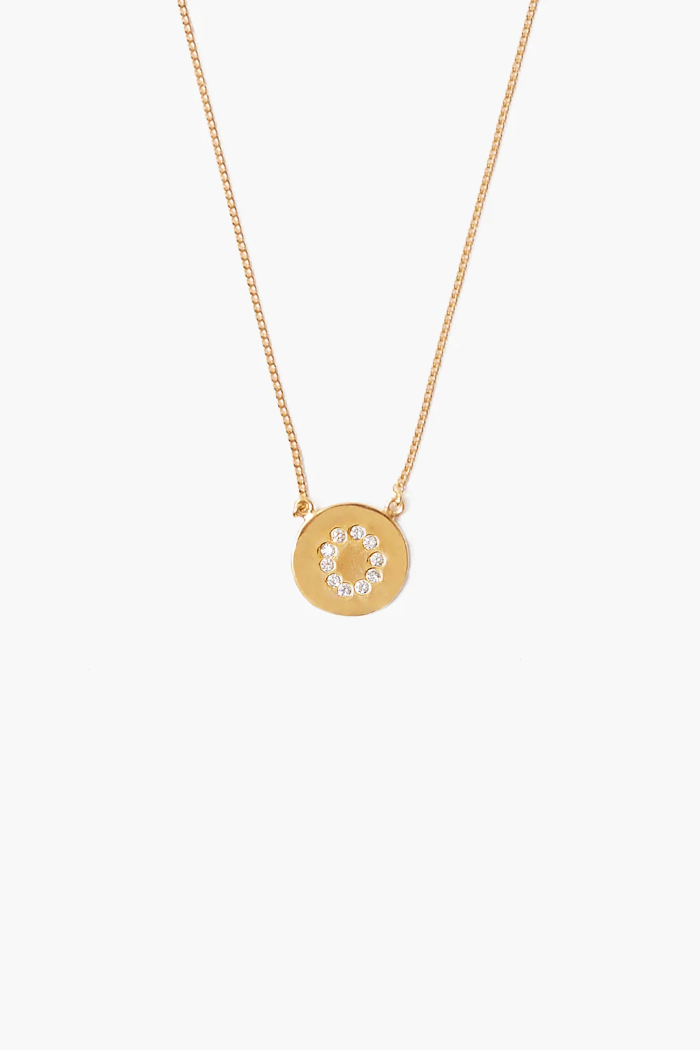 Diamond Initial Coin Necklace Gold - Image 17