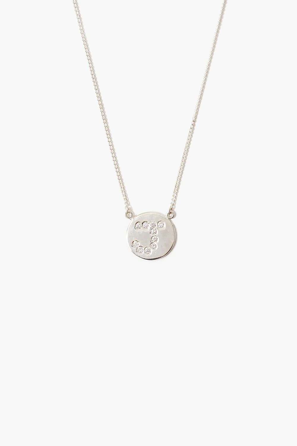 Diamond Initial Coin Necklace Silver - Image 13