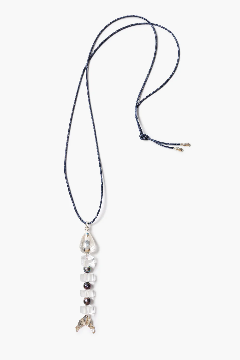 Fishbone Paracord Necklace Clear Quartz