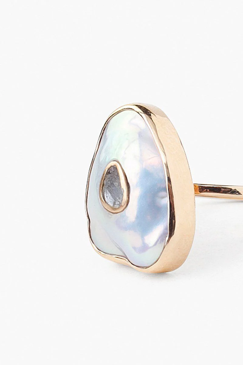 14k Oasis Ring White Pearl - Image 2